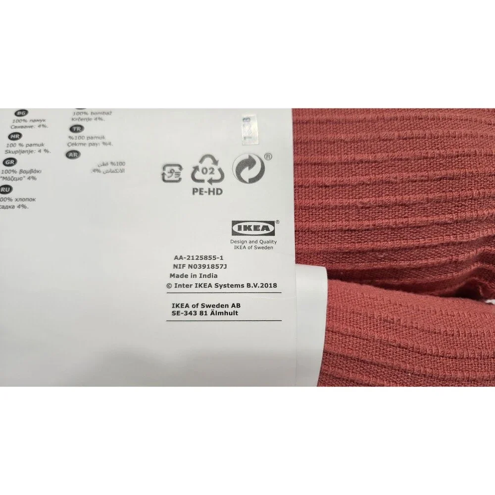 IKEA Indira 150x250cm SALMON 100% Cotton Bedspread 604.450.27 59x98